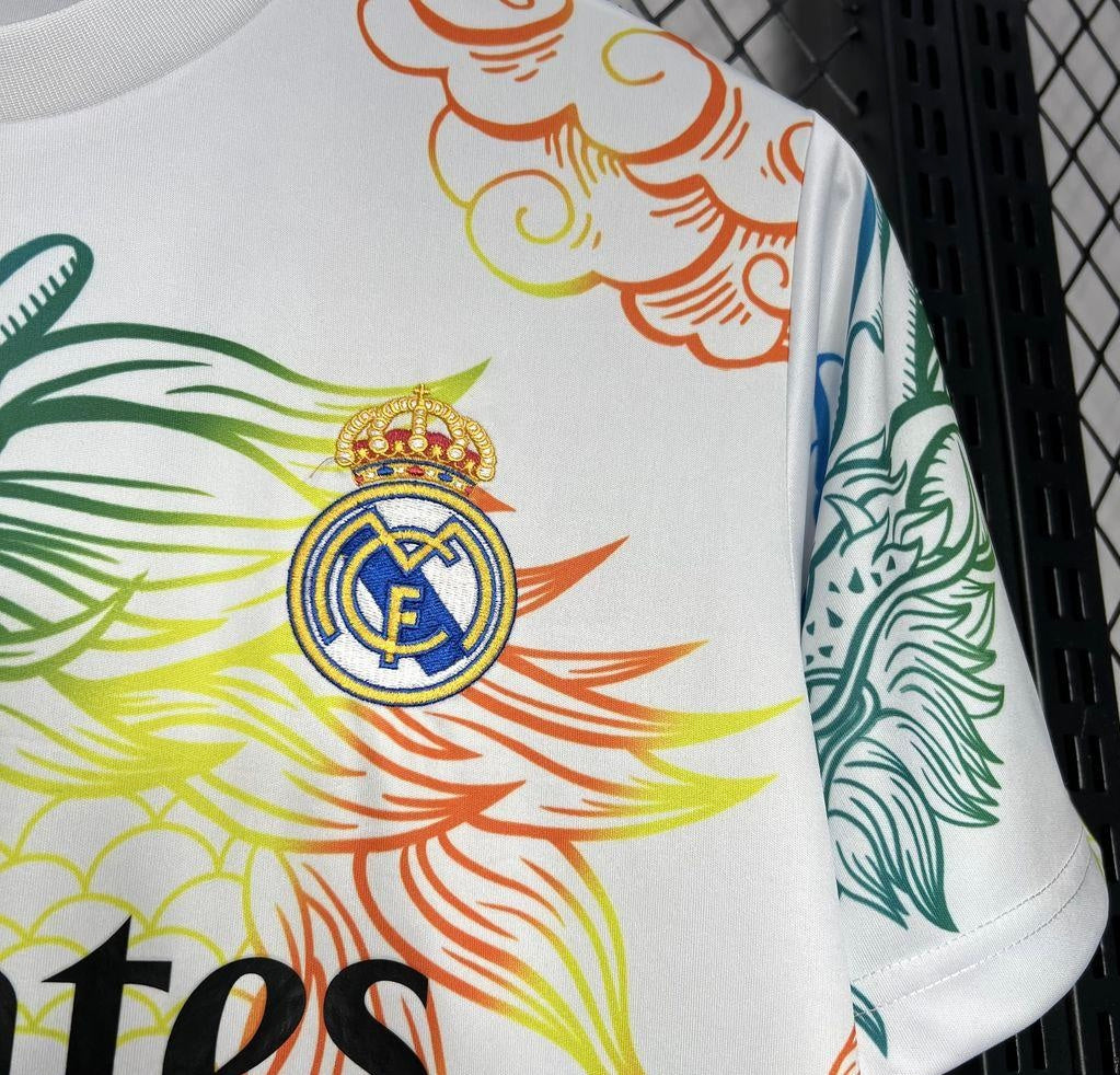 24/25 Real Madrid White Multi-Color Dragon Special Jersey