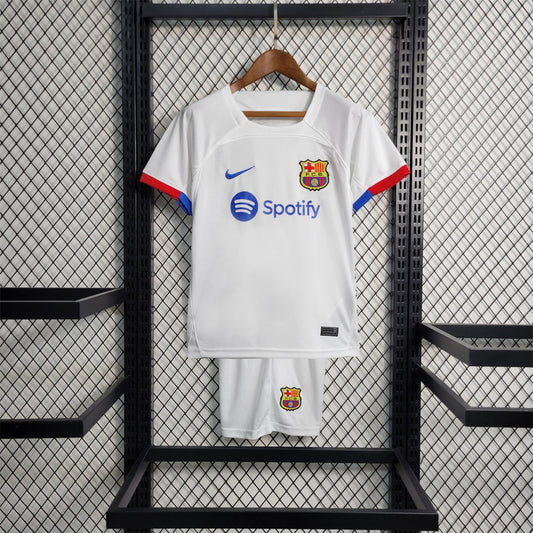 23-24 Barcelona away kids kit