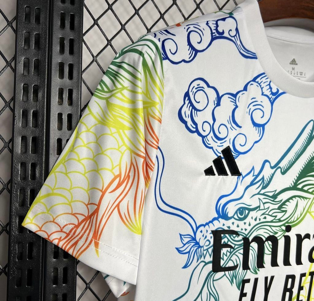 24/25 Real Madrid White Multi-Color Dragon Special Jersey