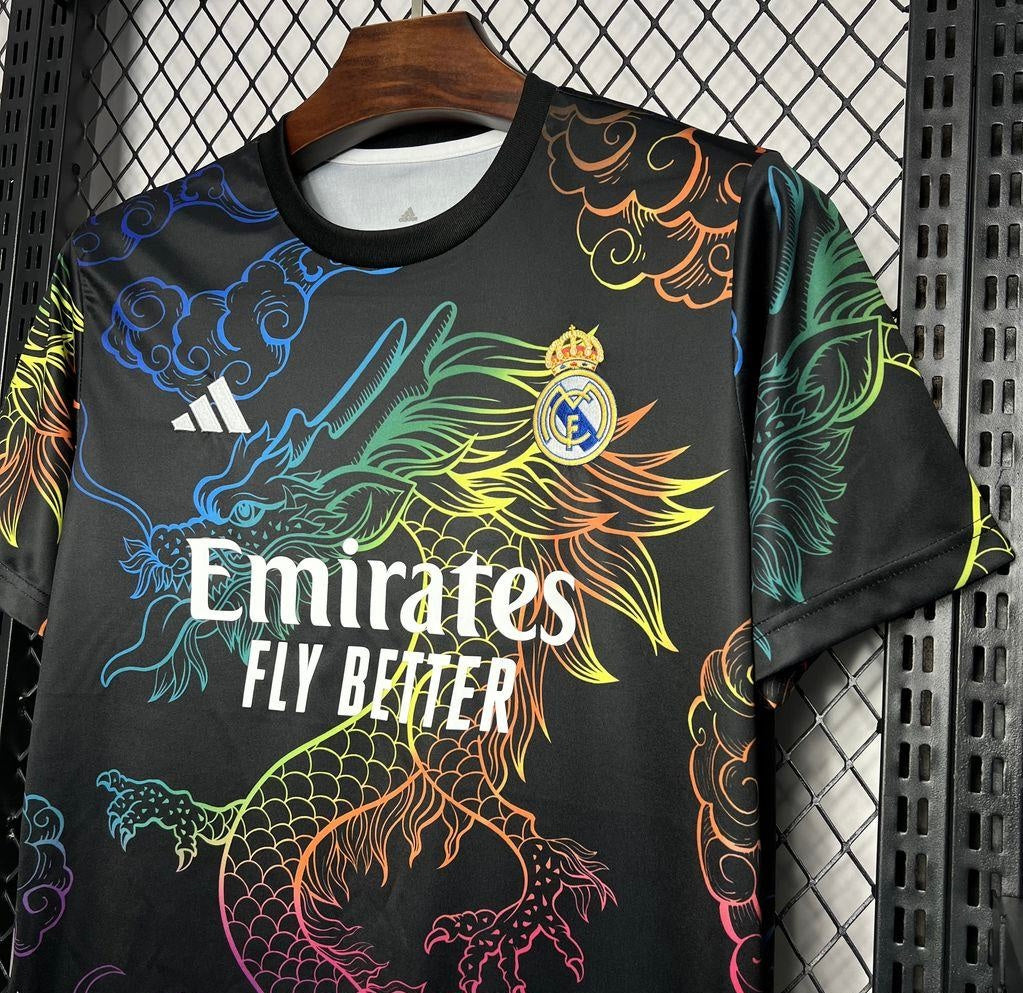 24/25 Real Madrid Black Multi-Color Dragon Special Jersey
