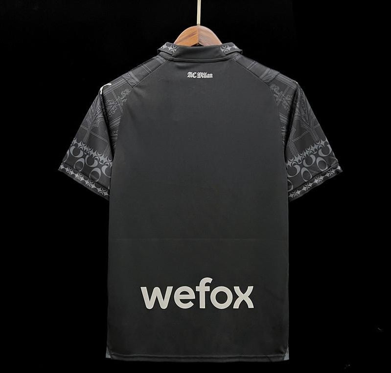 23/24 AC Milan x PLEASURES Forth Black Jersey