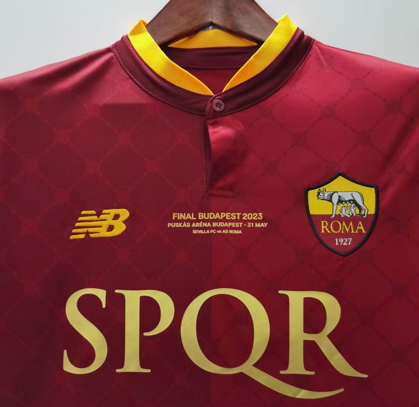 22/23 AS Roma Home Jersey Final Budapest Jersey