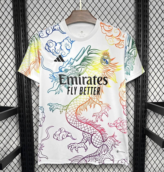24/25 Real Madrid White Multi-Color Dragon Special Jersey