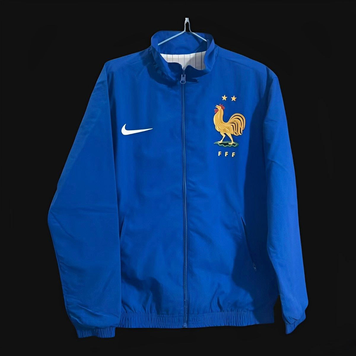 2024 France Blue/White Reversible Full Zipper Jacket