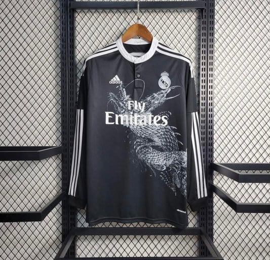 Retro 14/15 Real Madrid Third Black Dragon Long Jersey
